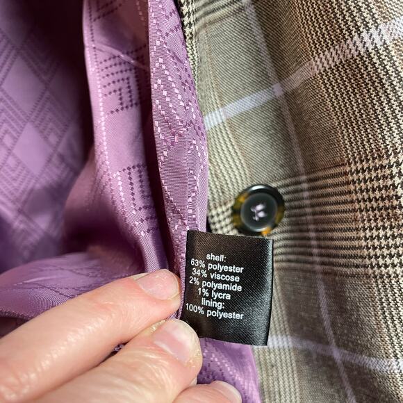 The Limited size 12 lined jacket plaid brown‎ purple - Picture 6 of 6